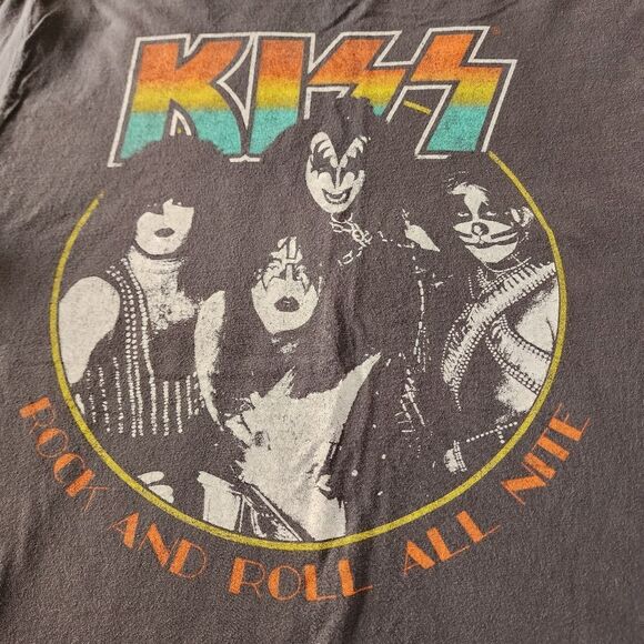 Kiss Rock And Roll All Nite Gray Tshirt With Graphics Size XL - Picture 2 of 5